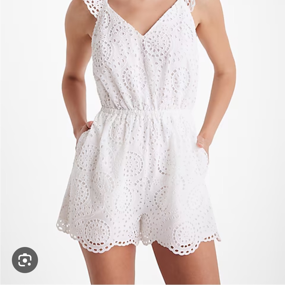 White Eyelet Lace Romper